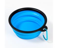 Миска складная, 350 мл, 13 см, силикон, металл, синяя