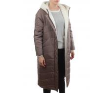 2660 DK. BEIGE Пальто двухстороннее женское еврозима (100 гр. холлофайбер)