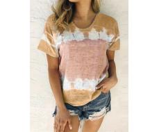 Women's Tie-Dye Round Neck Short Sleeve T-Shirt SKU: sz2312033319820009