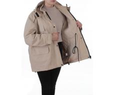 3092 BEIGE Куртка демисезонная женская (100 гр. холлофайбер)