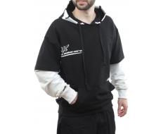 2702 BLACK/WHITE Толстовка мужская (75% хлопок, 20% полиэстер, 5% спандекс)