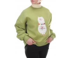 D-5627 Толстовка с высоким горлом (27% хлопок, 70% полиэстер, 3% вискоза) размер оверсайз 46-48-50