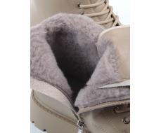 04-PAS144-2Z BEIGE Ботинки зимние женские (натуральная кожа, 100% шерсть)