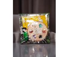 Подарочный набор - тени глиттер для век, бальзам для губ японская матрешка. Патчи для век