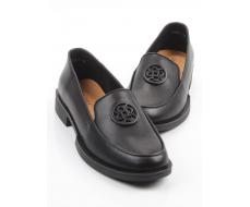 03-DLG13-1 BLACK Лоферы женские (натуральная кожа)