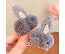 2 шт Women's Hair Accessories Cute Plush Ball Rabbit Alligator Hair Clip Girl's Hair Clip SKU: sc2312115505244201