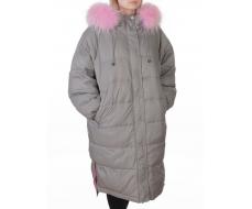 3072 GRAY Пальто зимнее пуховое женское (пух)