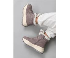 04-PAML05-2Z GRAY Ботинки зимние женские (натуральная замша, 100% шерсть, натуральный мех)