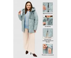 M-8800 GRAY/LT. BLUE Куртка зимняя стеганная женская (150 гр. холлофайбер)