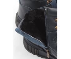 05-AW1008-2M DK. BLUE Ботинки зимние мужские (натуральная кожа, натуральный мех)