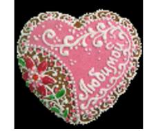 Расписной пряник 100 гр. Сердечко6 без начинки