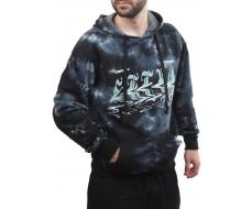 2639 BLACK/BLUE Толстовка мужская (75% хлопок, 20% полиэстер, 5% спандекс)