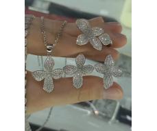 Без браслета, без цепи. Комплект из серебра 925.пробы.