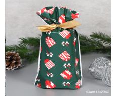 Мешочек подарочный набор 50 штук 15х23 см Новый год подарки / YI1523-20 /уп 100/