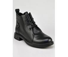 01-M43-18 BLACK Ботинки демисезонные женские (натуральная кожа)
