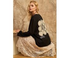 Лонгслив с кружевом на спине LKX001