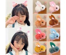 2 шт Women's Hair Accessories Cute Plush Ball Rabbit Alligator Hair Clip Girl's Hair Clip SKU: sc2312115505244201