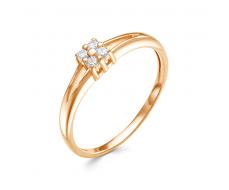 Кольцо с фианитом позолоченное серебро 925* 40-0239