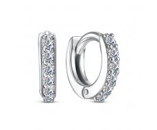 1984 Серьги с фианитом родированные серебро 925* Артикул: 11-1984