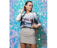 Свитшот с однотонными манжетами SWP189