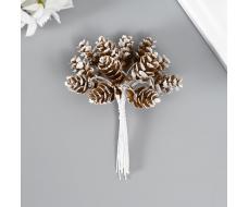 Декор для творчества "Шишки" (1 набор=1 букет) в букете 12 шт 11х2х2см