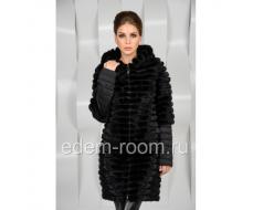 Чёрное норковое пальто Артикул:EL-1526-CH