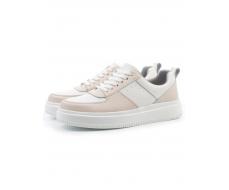 03-YJ425-1 WHITE/BEIGE Полуботинки спортивные женские (натуральная кожа)