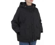 BM4836 BLACK Куртка стеганная демисезонная женская (50 гр. холлофайбер)