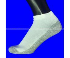 3 ПАРЫ - Носки женские укороченные белые (серая подошва) с массажным эффектом арт. 3037