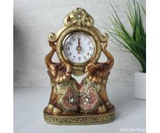 Часы статуэтка Слоны 12х6,5х18 см / 7153B /уп 48/