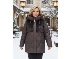 M-8800 DK. GRAY Куртка зимняя стеганная женская (150 гр. холлофайбер)