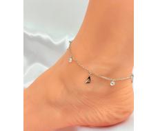 Браслет на ногу Серебро 925 пробы d05