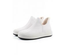 01-XKL24-067R WHITE Ботинки демисезонные женские (натуральная кожа, байка)