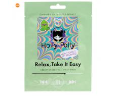 Тканевая маска для лица, с Маслом Конопли и Экстрактом Крапивы Relax, Take It Easy Holly Polly Россия