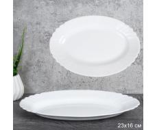 Блюдо овальное 228 мм глубокое / FLX-90 (WHITE) /уп 6/48/