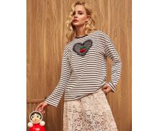 Лонгслив с сердцем и вишенками LSV001