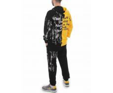 2630/7349 BLACK/YELLOW Костюм спортивный мужской (75% хлопок, 20% полиэстер, 5% спандекс)