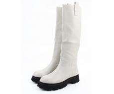 02-E39B-53R MILK Сапоги демисезонные женские (натуральная кожа)