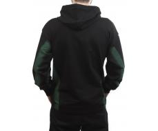 2649 BLACK/GREEN Толстовка мужская (75% хлопок, 20% полиэстер, 5% спандекс)