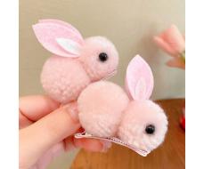 2 шт Women's Hair Accessories Cute Plush Ball Rabbit Alligator Hair Clip Girl's Hair Clip SKU: sc2312115505244201