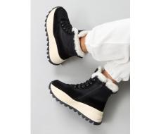 04-PAML05-1Z BLACK Ботинки зимние женские (натуральная замша, 100% шерсть, натуральный мех)