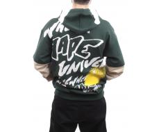 2702 GREEN/BEIGE Толстовка мужская (75% хлопок, 20% полиэстер, 5% спандекс)