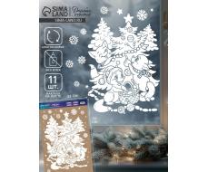 Наклейки на окна многоразовые «Новый год: Зимняя компания», 33×50 см