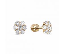 Серьги с фианитом позолоченные серебро 925* 42-0199