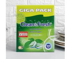 Таблетки для посудомоечных машин Clean & Fresh All in 1, 100 шт