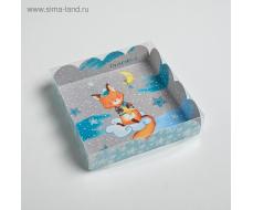 Коробка для кондитерских изделий с PVC крышкой «Зимнего счастья», 13 х 13 х 3 см