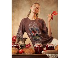 Футболка варёнка с шёлковой вставкой FRK002