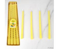 Свеча стержень 4 штуки 25 см арома / G-304 /уп 144/ лимон