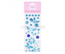 Стразы самоклеящиеся "Бабочки" акриловые, карточка 7,5x18 cм, цвета ассорти, в пластиковом пакете с блистерным подвесом