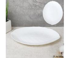 Тарелка обеденная 230 мм Лист WL90 (white) /уп 6/24/